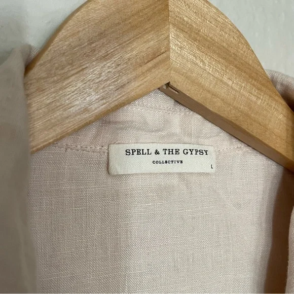 Spell & The Gypsy | Linen Button Down Shirt Size: Large - Picture 4 of 6